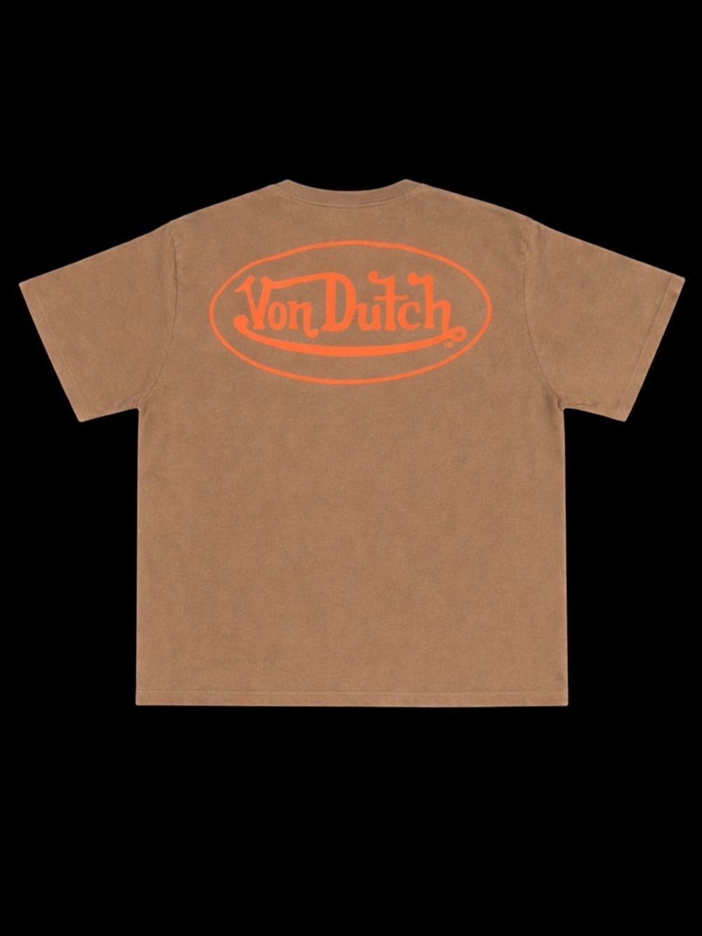 Von Dutch Brown Graphic Tee Orange Logo Y2K Streetwear Size Large - Picture 4 of 8